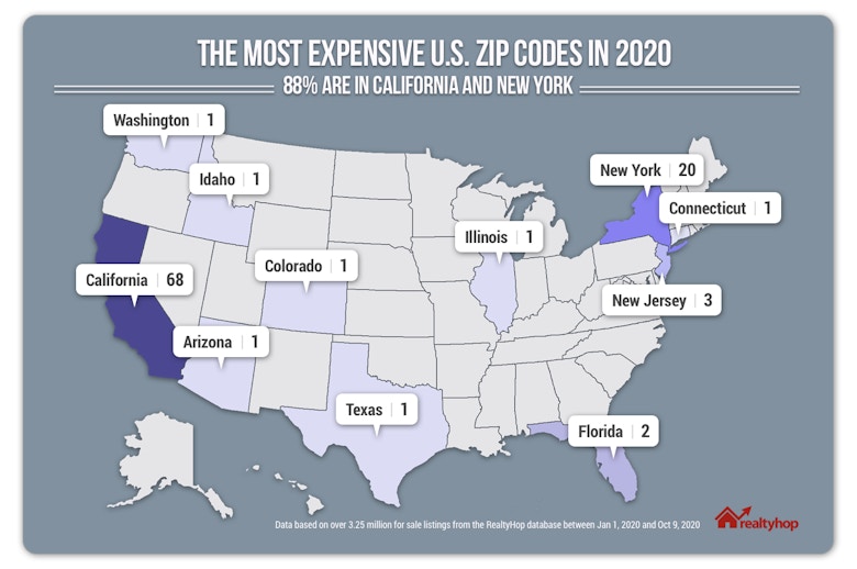 Ranked The Most Expensive Us Zip Codes In 2020 Primeresi 2452