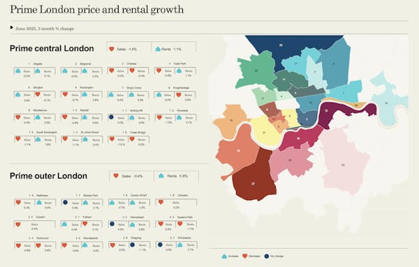 Image for Mapped: Latest price & rental growth across Prime London