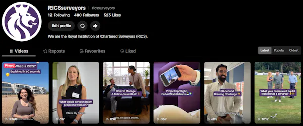 Image for RICS turns to TikTok in hunt for next generation of surveyors